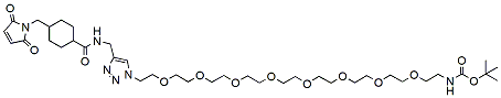 4-Mal-methyl-cyclohexanecarboxamide-methyl-[1,2,3]triazole-PEG8-amido-N-t-Boc