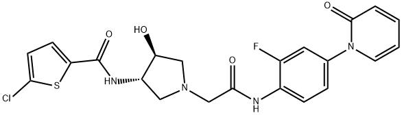 5-Chloro-N-((3S,4S)-1-(2-((2-fluoro-4-(2-oxopyridin-1(2H)-yl)phenyl)amino)-2-oxoethyl)-4-hydroxypyrrolidin-3-yl)thiophene-2-carboxamide | CAS 913742-81-1