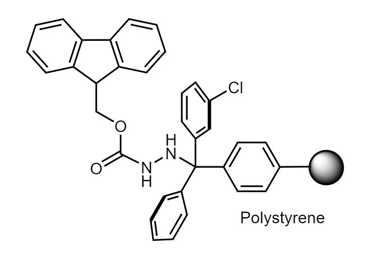 Fmoc-hydrazino 2-CT Polystyrene, 100-200 mesh, Capacity 0.2-0.5 mmol/g