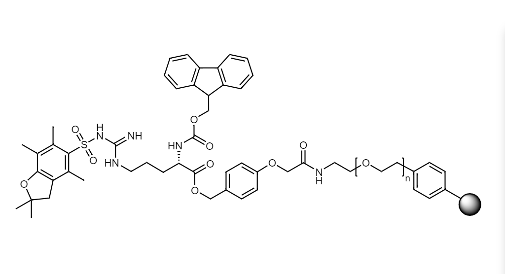 Fmoc-Arg(Pbf) Low Crosslinked Polystyrene-PEG R HMPA Resin, 90 µm, Capacity 0.15-0.22 mmol/g