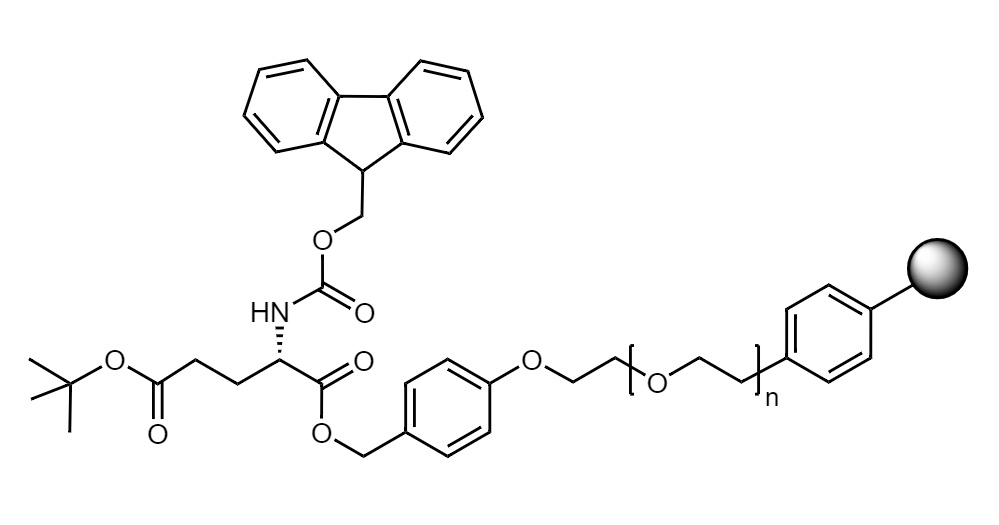 Fmoc-Glu(t-Bu) Low Crosslinked Polystyrene-PEG S PHB Resin, 90 µm, Capacity 0.16-0.26 mmol/g