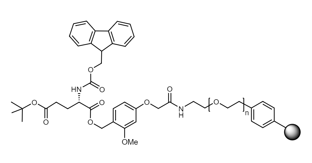 Fmoc-Glu(t-Bu) Low Crosslinked Polystyrene-PEG S AC Resin, 90 µm, Capacity 0.16-0.26 mmol/g