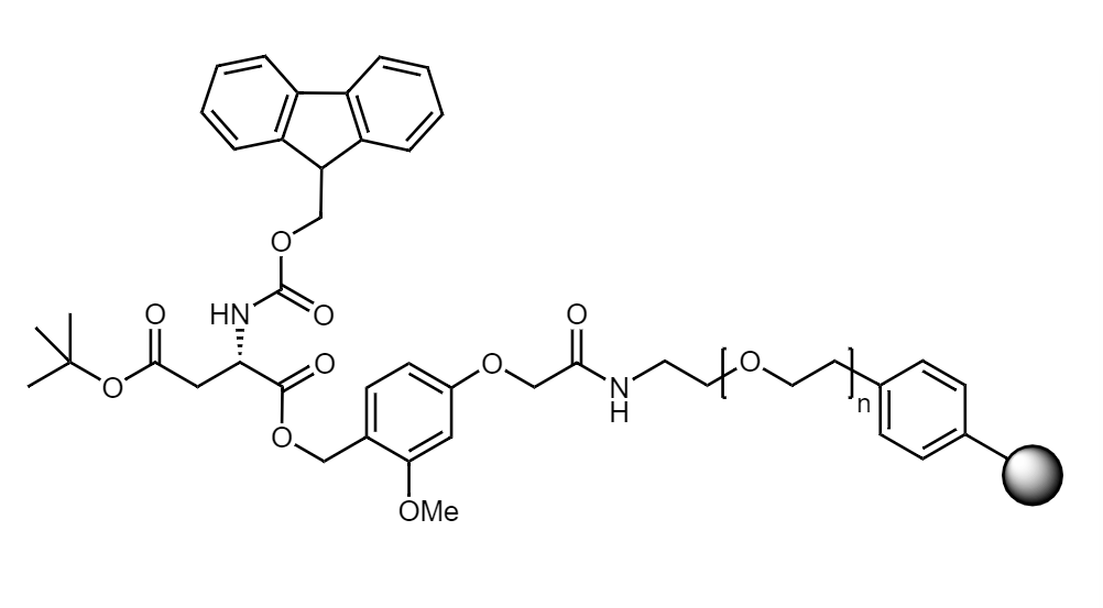 Fmoc-Asp(t-Bu) Low Crosslinked Polystyrene-PEG S AC Resin, 90 µm, Capacity 0.16-0.26 mmol/g