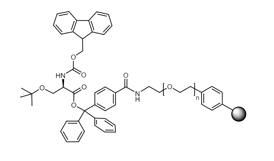 Fmoc-D-Ser(t-Bu) Low Crosslinked Polystyrene-PEG S TRT Resin, 90 µm, Capacity 0.15-0.25 mmol/g